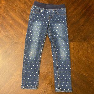 Little Girls 5T Jeans with Heart Design - Cat & Jack - Super Cute!